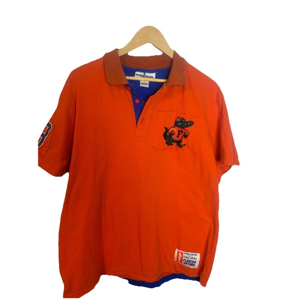 Florida Gators Polo Shirt XL 53 Embroidered Logo Cotton Flying Colors Vintage‎